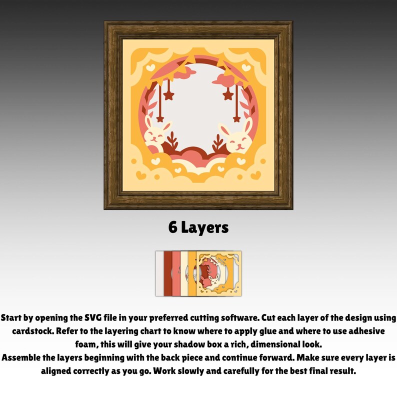 3D Baby Shower Photo Frame SVG, Cute Baby Shower Shadow Box Template ...