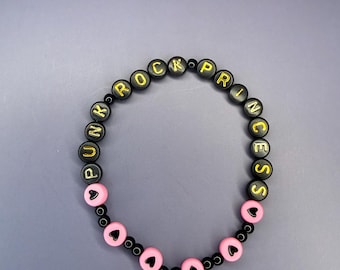 Braccialetto dell'amicizia con perline punk rock princess