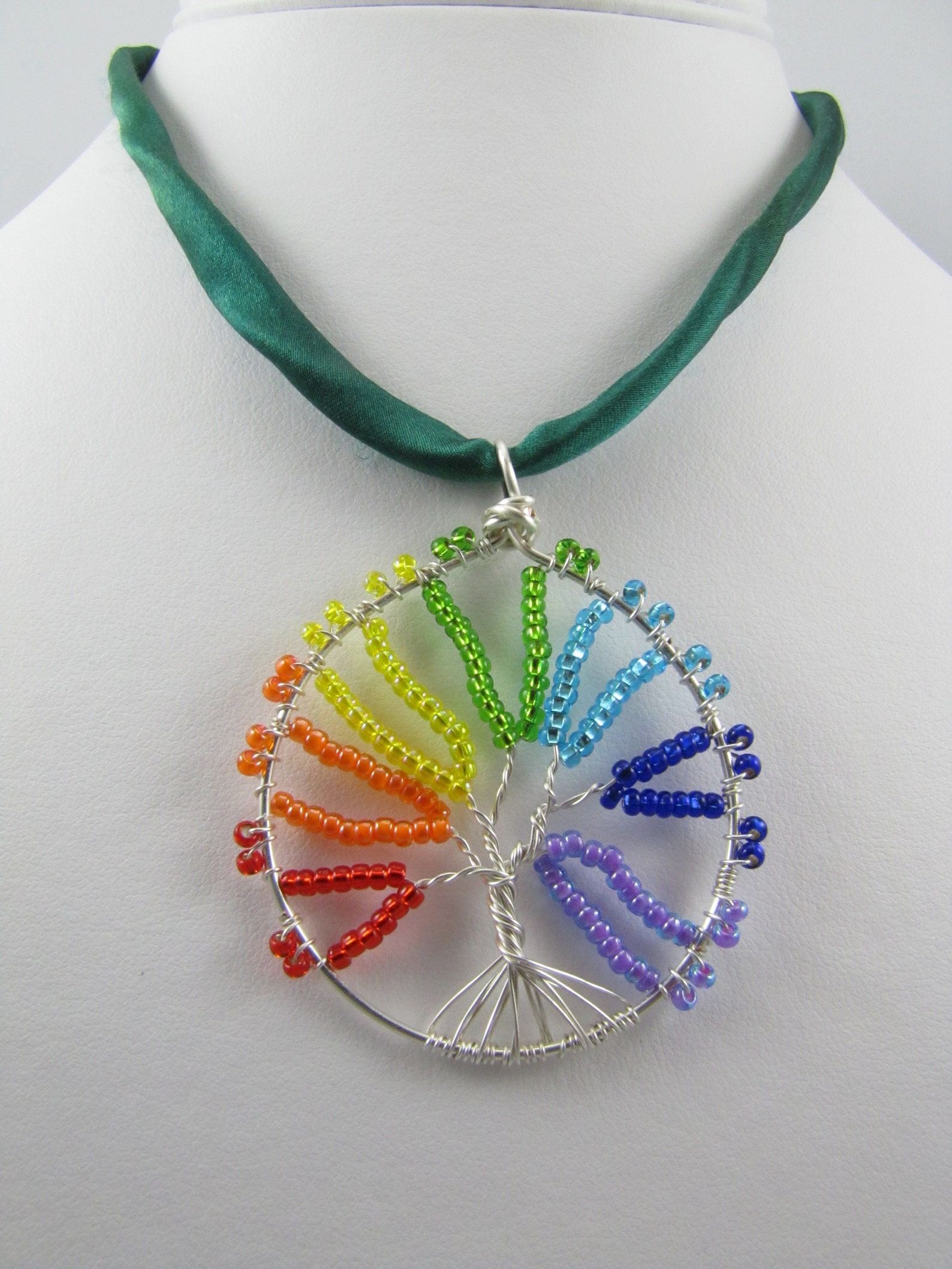 Beaded tree of life pendant Etsy