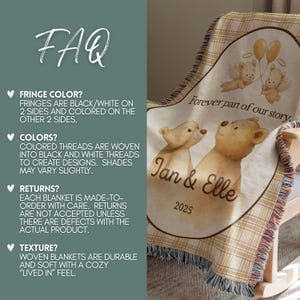 Custom Twin Baby Loss Memorial Woven Blanket, Personalized Keepsake Multiple Baby Loss Gift, Angel Baby Supportive Miscarriage Gift, Stillborn Miscarriage Keepsake Two Baby Pregnancy Loss