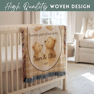 Custom Twin Baby Loss Memorial Woven Blanket, Personalized Keepsake Multiple Baby Loss Gift, Angel Baby Supportive Miscarriage Gift, Stillborn Miscarriage Keepsake Two Baby Pregnancy Loss
