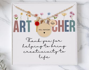 Personalized Gift For Art Teacher, Custom Artist Necklace, Fine Arts Teacher Necklace, Teacher Appreciation, Art Teacher Thank You Gift