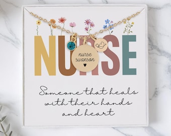 Personalized Nurse Necklace, Custom Nurse Jewelry, Nurse Christmas Gift, Nurse Appreciation Necklace, Thank You School Nurse Gift