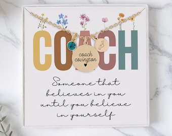 Personalized Gift For Coach, Custom Coach Necklace, School Coach Necklace, Cheer Coach Appreciation, Thank You Gift Volleyball Coach