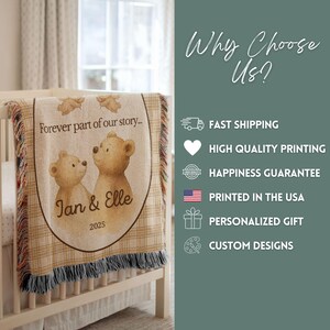 Custom Twin Baby Loss Memorial Woven Blanket, Personalized Keepsake Multiple Baby Loss Gift, Angel Baby Supportive Miscarriage Gift, Stillborn Miscarriage Keepsake Two Baby Pregnancy Loss