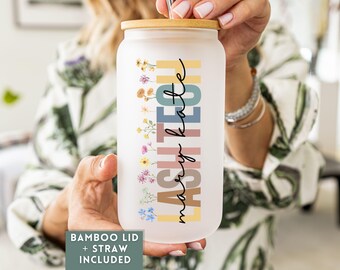 Custom Frosted Glass Tumbler Gift For Lash Tech, Personalized Lash Artist Gift Glass Can, Iced Coffee Cup, Lash Tech Tumbler Lash Specialist