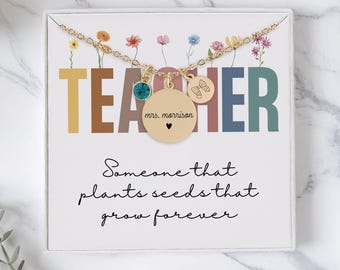 Personalized Gift For Teacher, Custom Teacher Necklace, New Teacher Necklace, Teacher Appreciation, School Teacher Thank You Gift