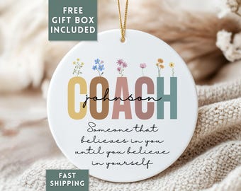 Custom Coach Christmas Ornament, Coach Gift, Coach Xmas Ornament, Personalized Ornament for School Coach Appreciation, Thank You Gift