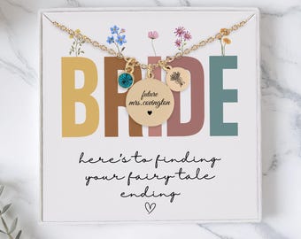 Custom Bride Necklace, Bride Gift From Bridesmaid, Bride To Be Gift, Future Mrs Necklace, Bridal Shower Gift, Personalized Bride Jewelry