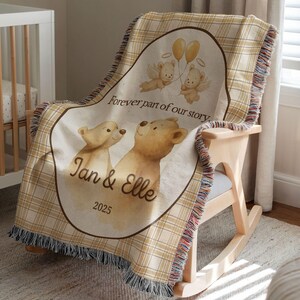 Custom Twin Baby Loss Memorial Woven Blanket, Personalized Keepsake Multiple Baby Loss Gift, Angel Baby Supportive Miscarriage Gift, Stillborn Miscarriage Keepsake Two Baby Pregnancy Loss
