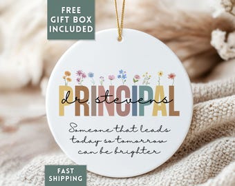 Custom Principal Christmas Ornament, Principal Gift, Principal Xmas Ornament, Personalized Ornament, Principal Appreciation Thank You Gift
