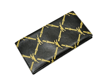 Portefeuille long à deux volets Longchamp en cuir marron, créateur authentique Made in France