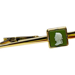 Vintage wedgwood groene jaspis dasspeld Vespasian Cameo gemaakt in Engeland