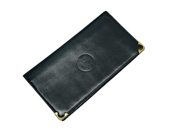 Celine Schwarz Weiches Leder Bifold Kartenmappe Authentisch Made in Italy Carriage Logo Designer