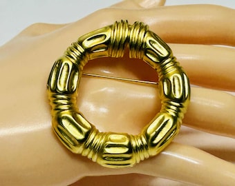 Vintage 1980s Daisy Brosche Gold Authentisch Designer Schmuck