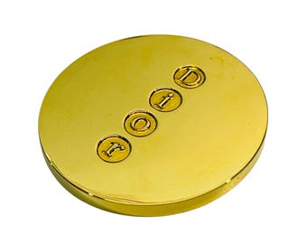 Vintage 1980s DIOR Gold Metal Compact Pocket Mirror with Pouch Authentic Christian Dior Parfums