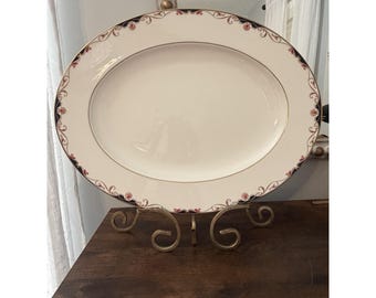 Lenox Georgian Shell 15" Oval Serving Platter Gold Trim Made In USA No Stand