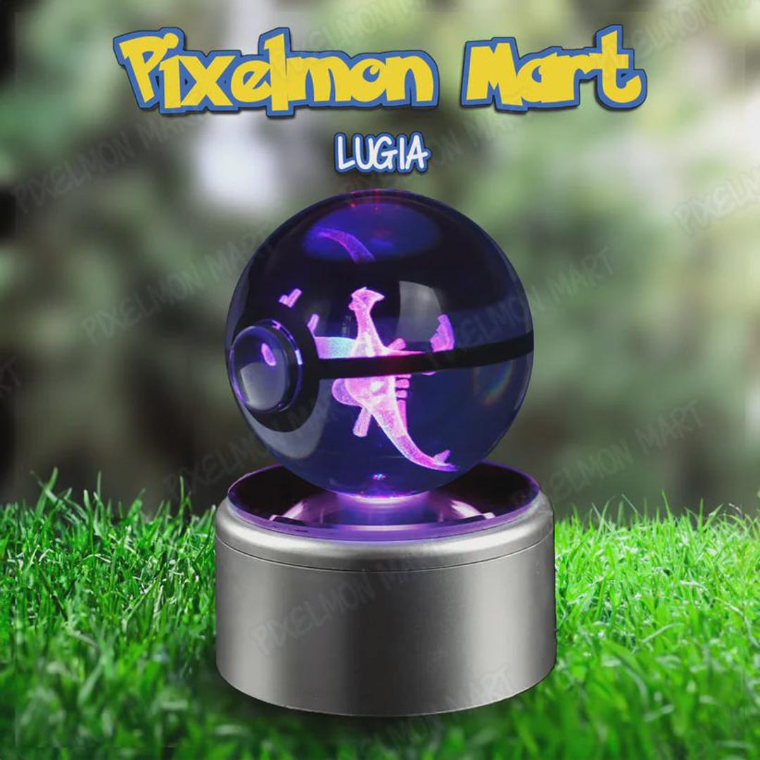 Pokeball Led Lugia | Crystal Pokeball Pokemon Lamp - LED Night Light Display ...