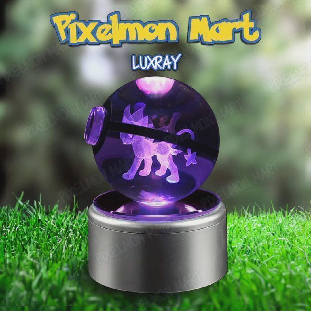 Pokeball Led Luxray | Crystal Pokeball Pokemon Lamp - LED Night Light Display ...