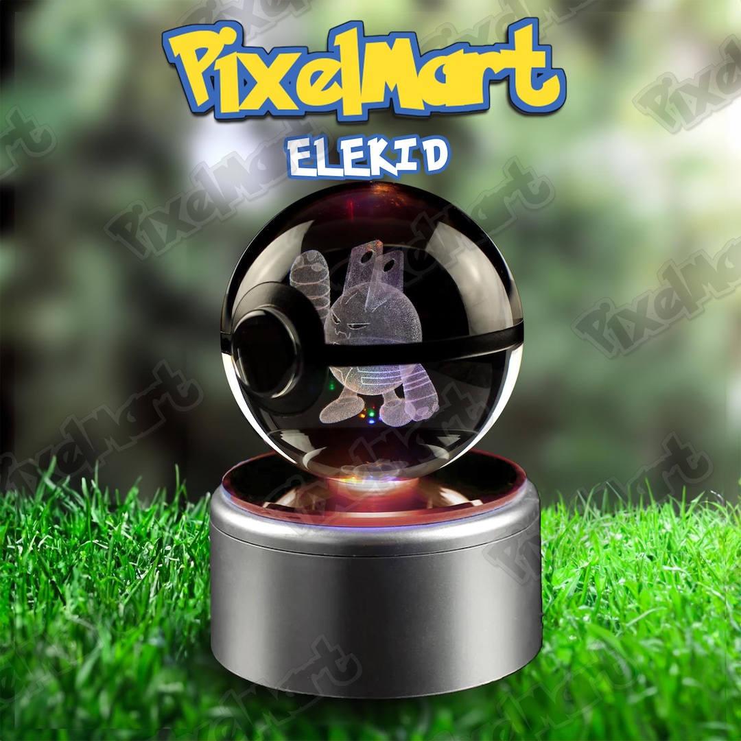 Pokeball Led Elekid | Crystal Pokeball Pokemon Lamp - LED Night Light Display ...