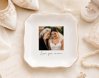 Custom Photo Trinket Tray, Photo Gift for Mom, Personalized Ring Dish, Jewelry Storage Tray, Mother of the Bride Gift, Photo Keepsake
