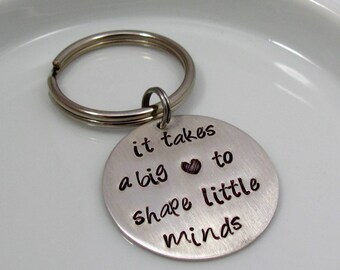 Teacher gift-KEY CHAIN - Custom Hand-Stamped Personalized