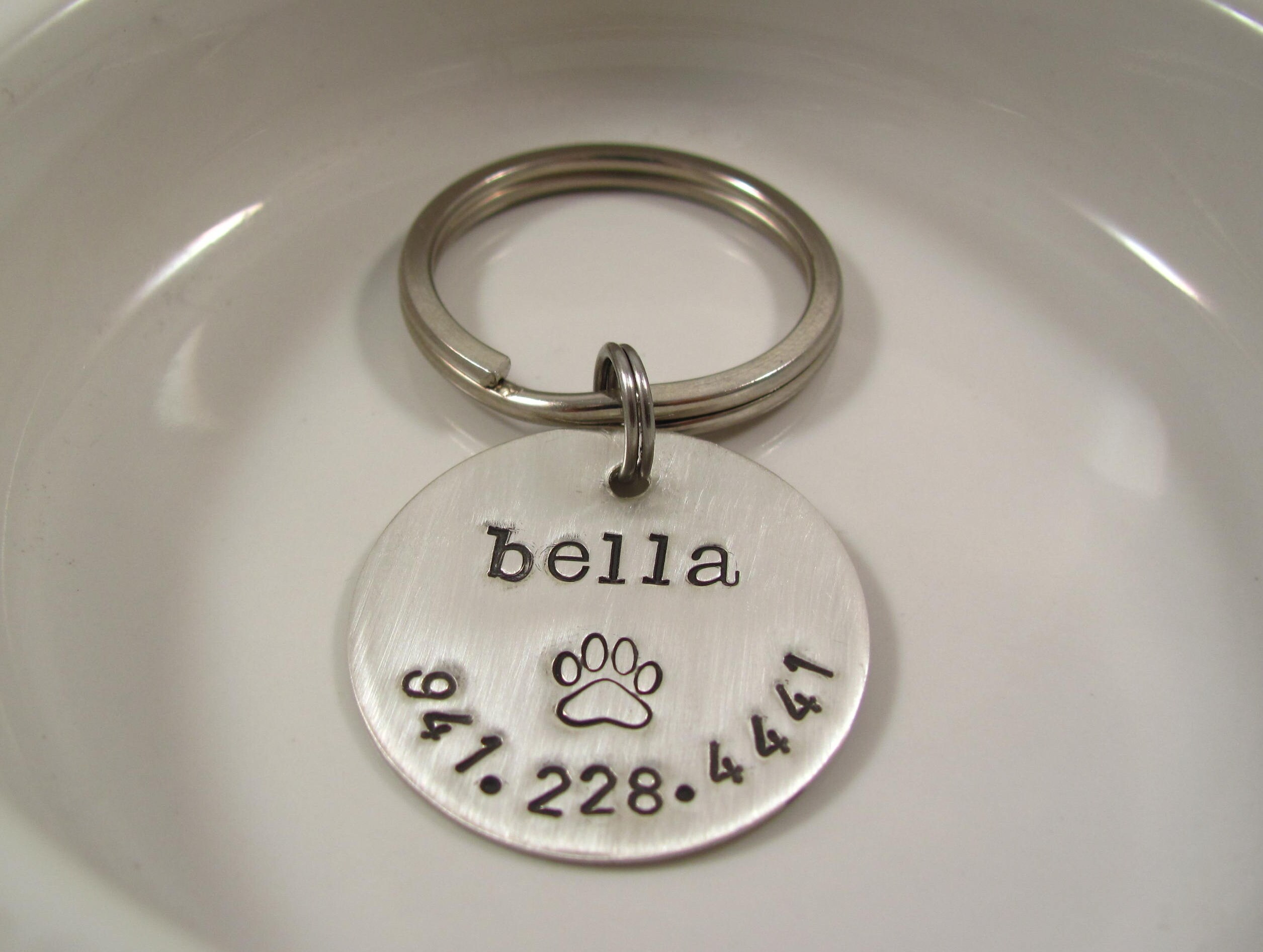Dog Tag for collar personalized PET name ID TAG Sterling Etsy