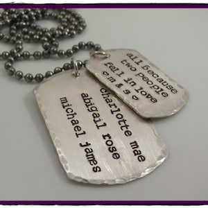 Large and Small DOG TAGS- Personalized with any words-Men&#39;s Personalized Custom Sterling Silver