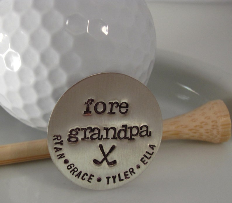 GOLF BALL MARKER custom Sterling Silver Hand Stamped Golf Etsy