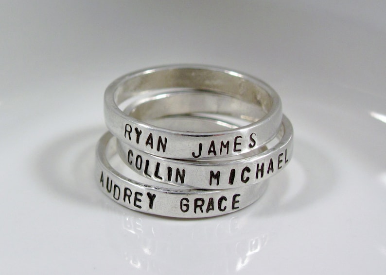 Personalized Word Ringhand Stamped Ring Inspirational Words Etsy
