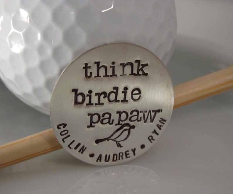 GOLF BALL MARKER custom Sterling Silver Hand Stamped Golf Etsy