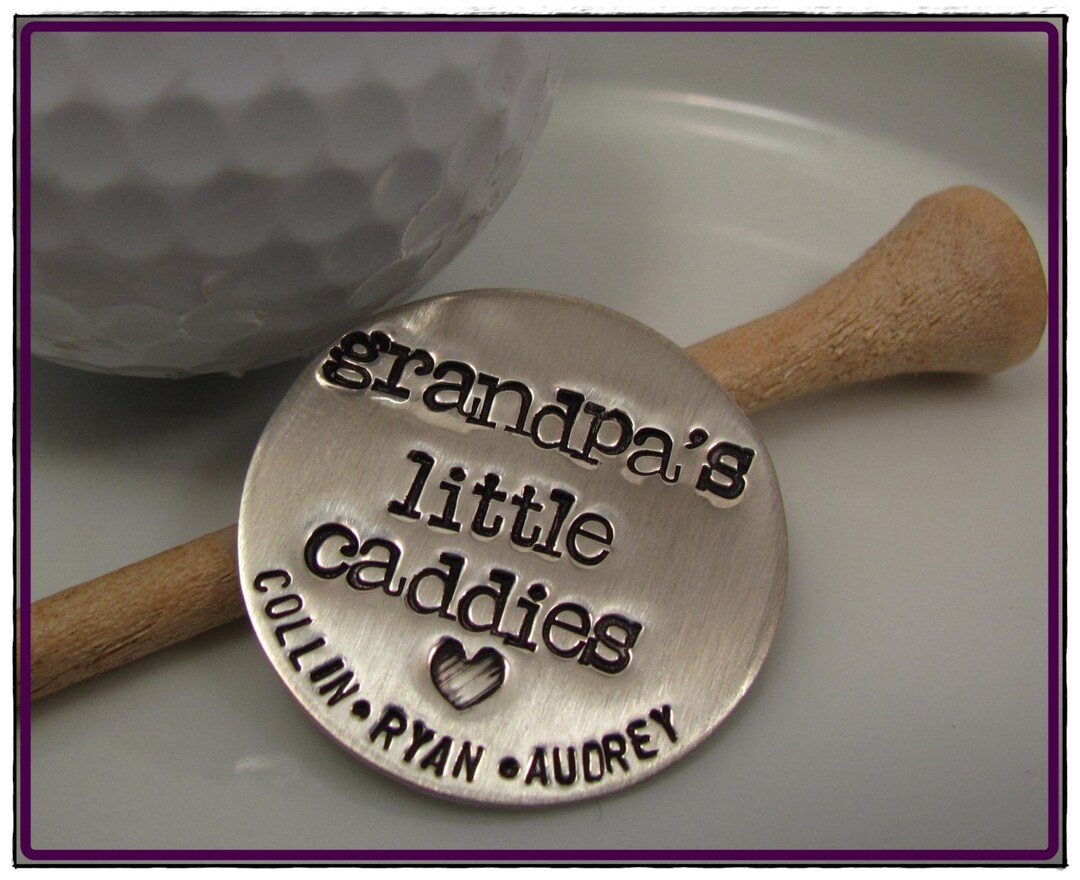 GOLF BALL MARKER or Pocket Token - Personalized Sterling Silver Hand ...