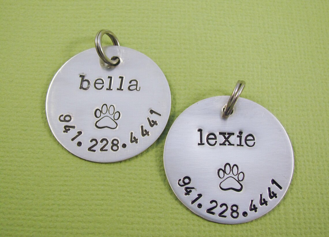 Dog Tag for Collar Personalized PET Name ID TAG Sterling Etsy India
