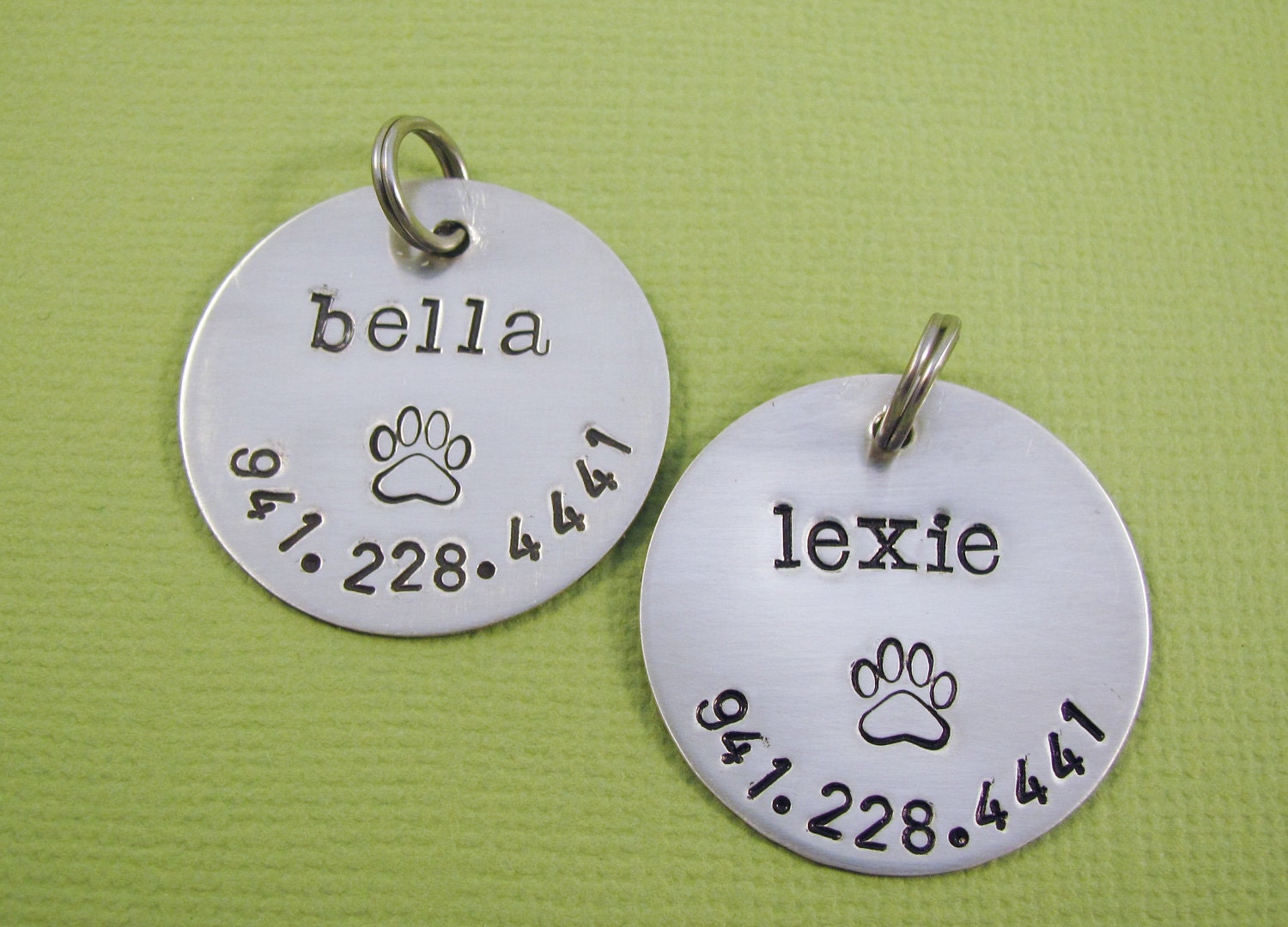 Dog Tag for collar personalized PET name ID TAG Sterling Etsy