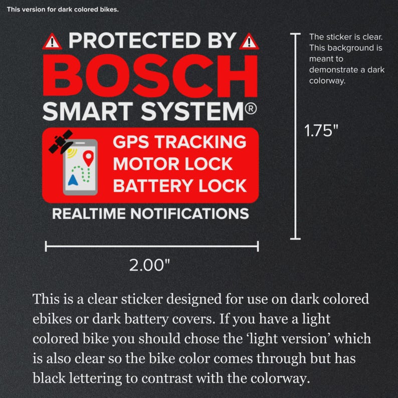 Bosch Smart System Anti-theft E-bike Stickers – OEM Decals for Gazelle ...
