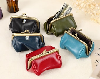 Wedding Gift for her, Vintage Coin Purse with Gold Snap Clasp, Leather Wallet for Coins and Bills, Vintage Exquisite Style,Bridesmaid gifts