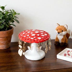 Mother's Day Gift, Birthday Gift,Mushroom Lover Gift, Jewelry Holder, Earring Display, Storage Rack, Necklace Storage, Mushroom Decor image 1