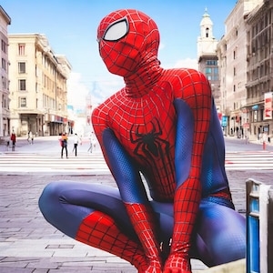 Halloween TASM Spiderman Cosplay Costume for Men - Superhero Zentai Suit - Full Bodysuit Jumpsuit for Adults and Boys