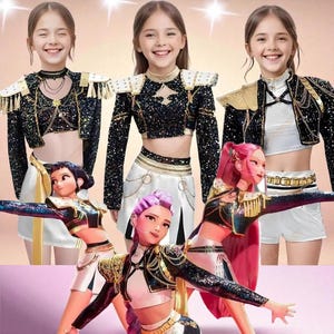 Costume Demon Hunter KPop Per Bambine E Ragazze – Vestito Cosplay Rumi Zoey Mira – Completo Con Accessori