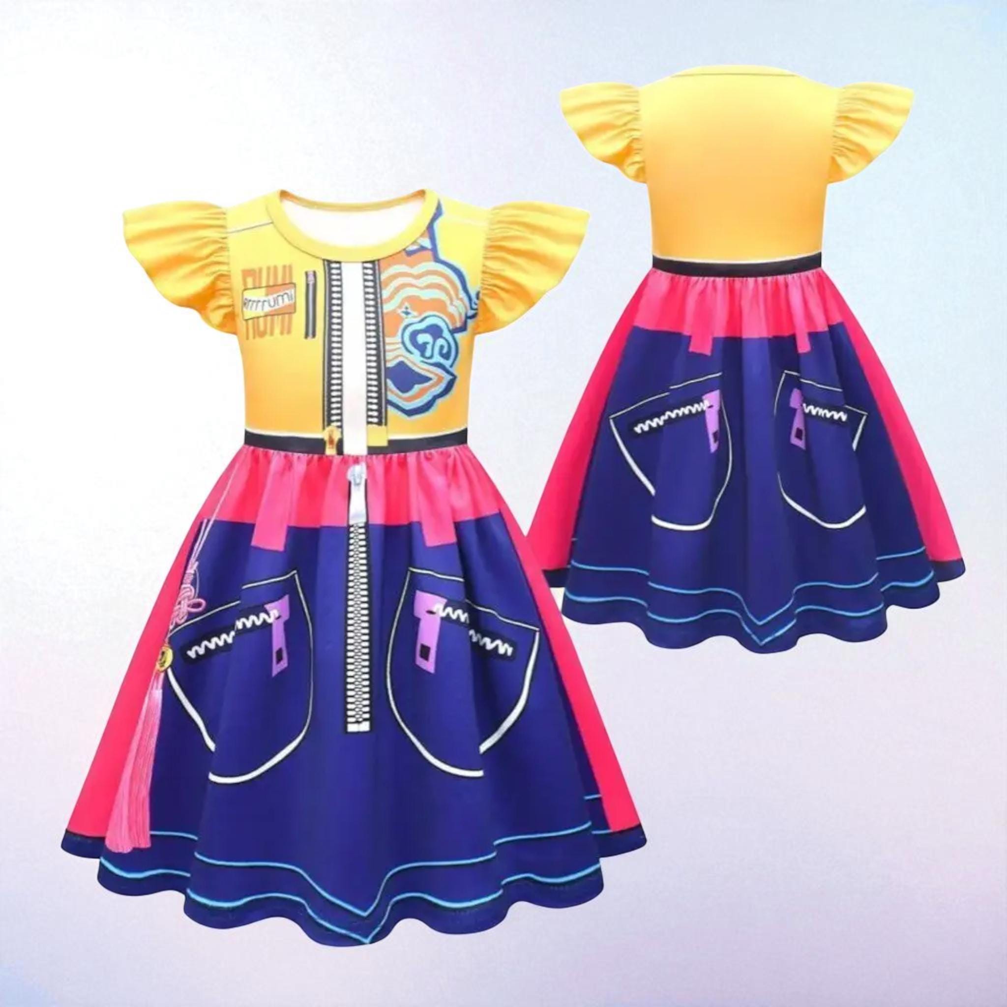 MRYUWB Girls Blue Dress Outfit Set With White Apron, Headband & Stockings - Reading Day Or Halloween Costume For Ages 5-14 - View #4