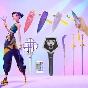 Hutrx KPop Demon Hunters Cosplay 3D Printed Cheer Stick Hutrx Lightstick Support Stick Weapons Halloween Costume Props