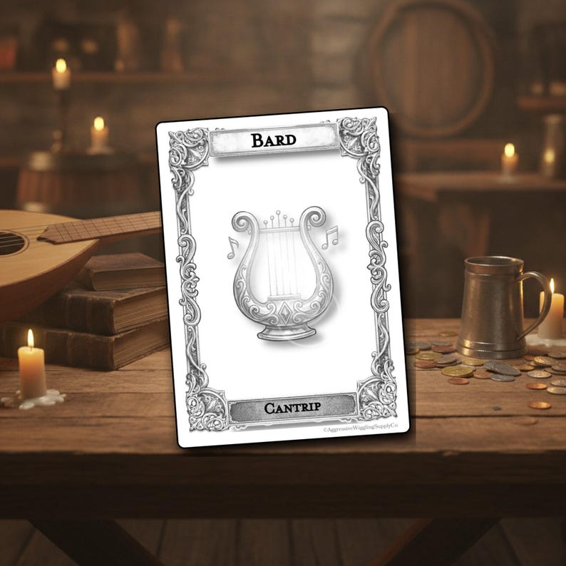 D&D 5.5e Bard Spell Cards | All Levels, Ink-Friendly (Digital Download) image 7