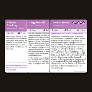 D&D 5.5e Bard Spell Cards | All Levels, Ink-Friendly (Digital Download) image 2