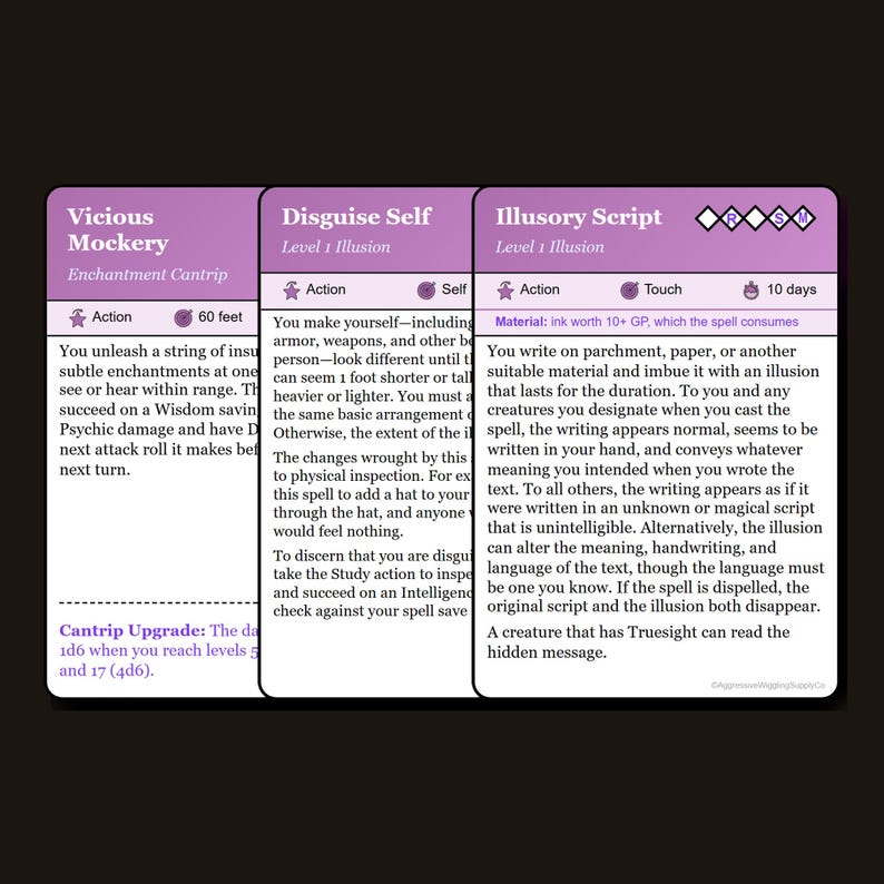 D&D 5.5e Bard Spell Cards | All Levels, Ink-Friendly (Digital Download) image 2
