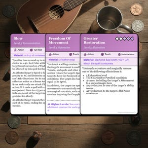 D&D 5.5e Bard Spell Cards | All Levels, Ink-Friendly (Digital Download) image 6