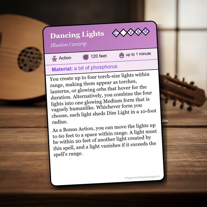 D&D 5.5e Bard Spell Cards | All Levels, Ink-Friendly (Digital Download) image 5