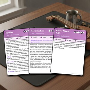 D&D 5.5e Bard Spell Cards | All Levels, Ink-Friendly (Digital Download) image 4