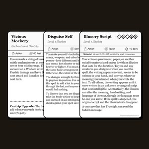 D&D 5.5e Bard Spell Cards | All Levels, Ink-Friendly (Digital Download) image 8