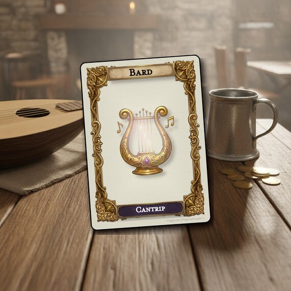 D&D 5.5e Bard Spell Cards | All Levels, Ink-Friendly (Digital Download)