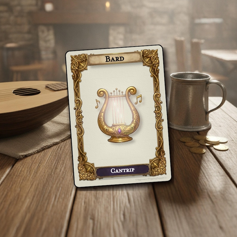 D&D 5.5e Bard Spell Cards | All Levels, Ink-Friendly (Digital Download) image 1